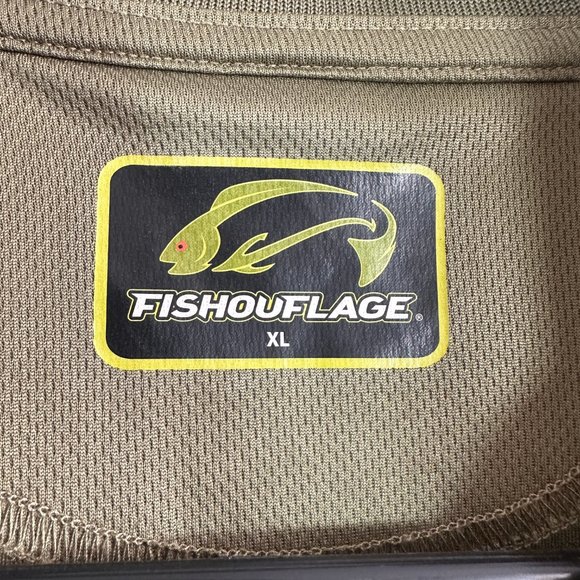 Fishouflage Men Size XL Redfish Allover Print Camo Polo Shirt - Picture 4 of 7